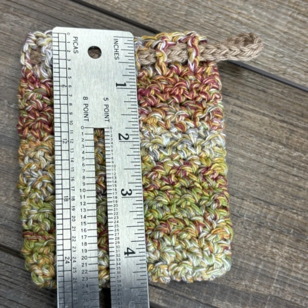 Handmade Crochet Soap Saver Bag Cotton Handcrafted‎ Exfoliating Drawstring Pouch